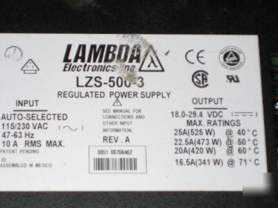 Lambda ac/dc 500W rugged switching power supply