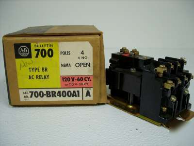 New allen bradley 700-BR400A1 ac relay in box 4 pole