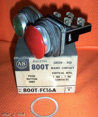 New allen bradley 800T-FC16A green red button warranty
