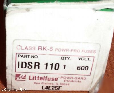 New littelfuse IDSR110 110 amp fuse warranty idsr