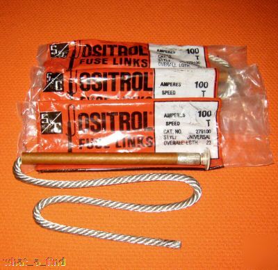 New lot 3 s & c fuse links 100 amp cat no. 279100 nip