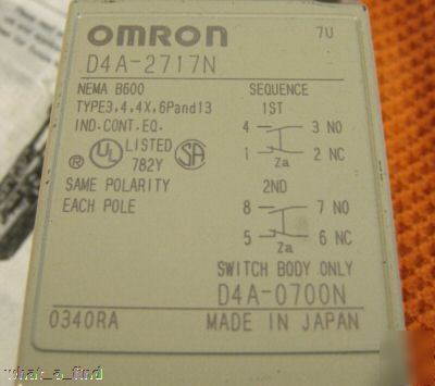 New omron D4A-2717N heavy duty limit switch D4A2717N