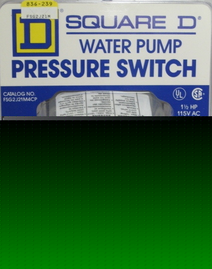 New water pump pressure switch /30-50 psi /square d / 