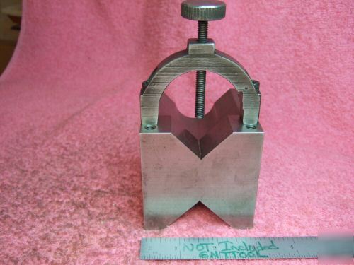 Vblock jig grindtoolmaker made hardened w/clamp used 