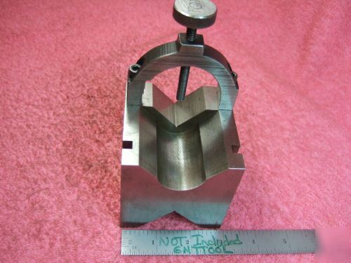 Vblock jig grindtoolmaker made hardened w/clamp used 