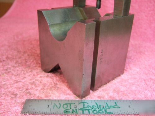 Vblock jig grindtoolmaker made hardened w/clamp used 