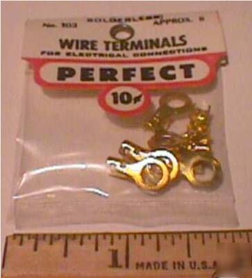 1 pkg - 8 solderless wire terminals - no 103 - perfect