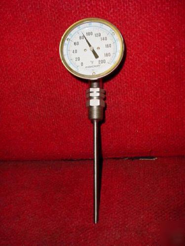 Ashcroft industrial thermometer / 0-200 degrees f / +c
