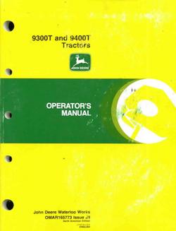 John deere operators manual for 9300T 9400T tractors g