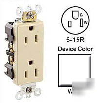 Leviton 16262-w duplex receptacle 15A 125V lot of 10