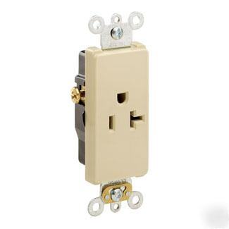 Leviton 5-20R decora single receptacle white 16341-w