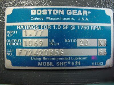 New boston gear 724 speed reducer gearbox 20:1 ratio