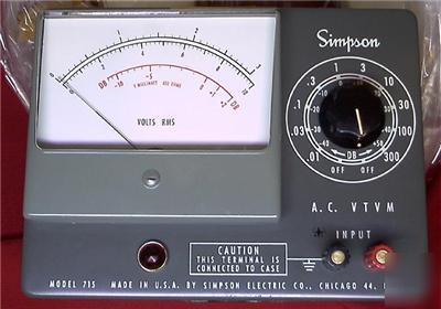 Rare nos simpson vtvm meter ac voltmeter 715