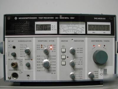 Rohde & schwarz esv emi test receiver 20MHZ - 1000 mhz
