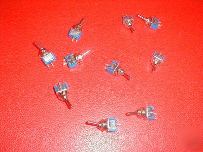 New pack of 10 brand spst miniature toggle switches