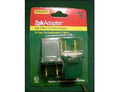 New stanley 3 plug to 2 plug electric adapter 2 pk