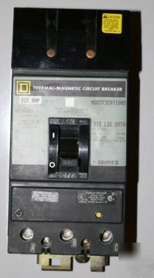  square d KA36225 225 amp circuit breaker. (ups red)