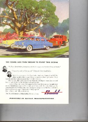 1952 ad~budd steel manufacturing~studebaker~cars~trucks