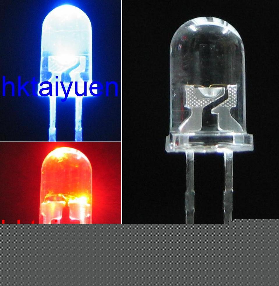 100X 3MM multi color blue/red flash led free resistors
