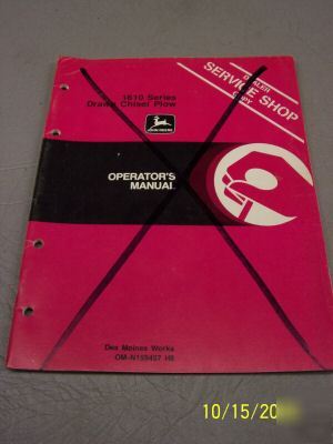 John deere operators manual dealer copy 1610 plow