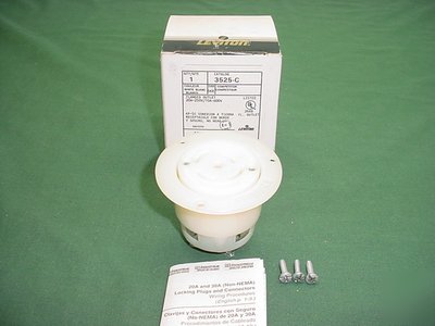 Leviton locking non-nema flanged receptacle 20A 250V