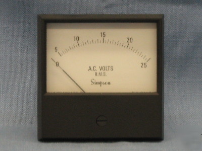 Simpson 0-25 ac volt meter 17728 2153 01B6985