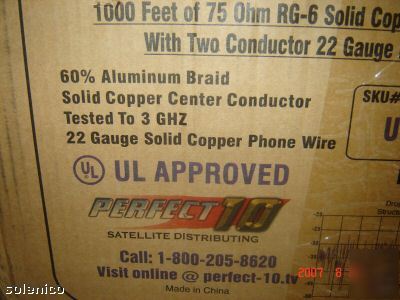 1000 ft RG6 coaxial wire with two conductor phone wire 