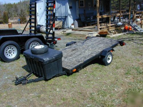 4 x 8 feet farm trailer flatbed trailer w/storage box