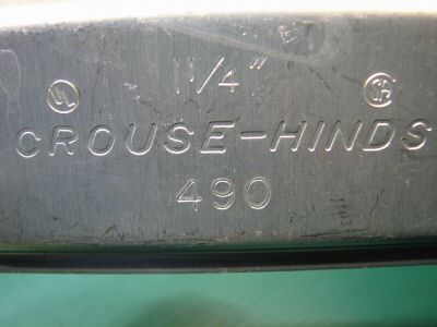 Crouse hinds conduit covers aluminum 490 11/4 (20) 89E