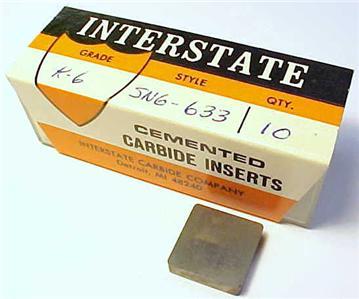Lot of 10 interstate carbide inserts sng 633 square