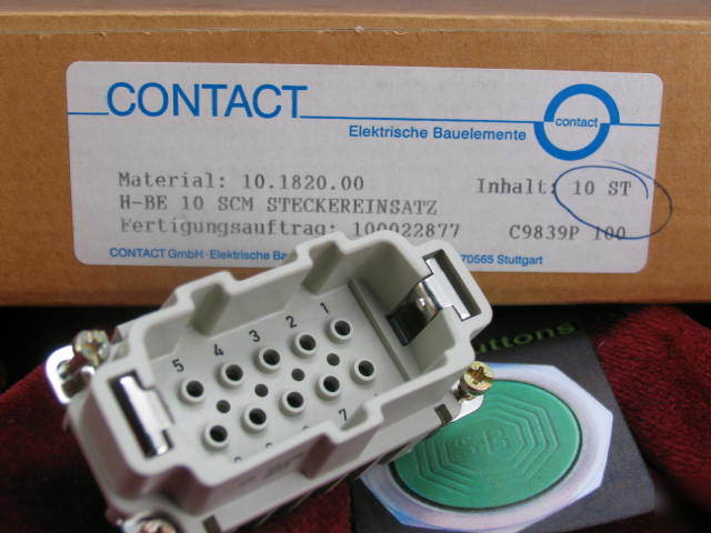 New h-be 10 contact 10 pin plug connector scm 10182000 