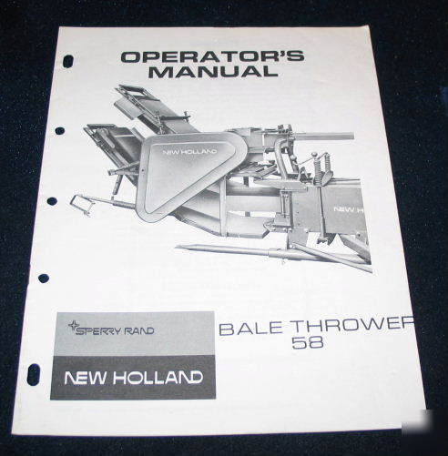 New holland model 58 bale thrower operators manual