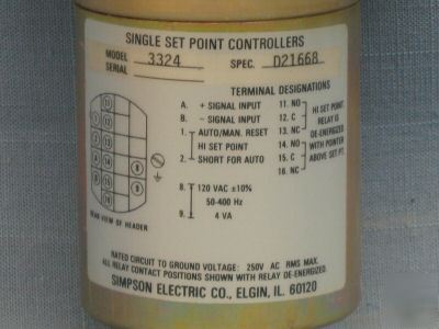 Simpson 0-1 dc analog panel meter model 3324