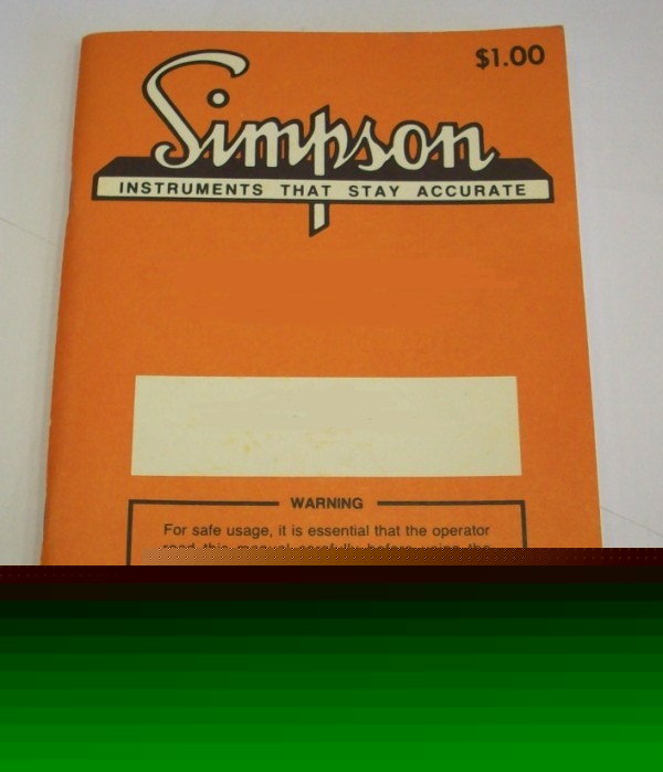 Simpson 657 op/service manual - $5 shipping 