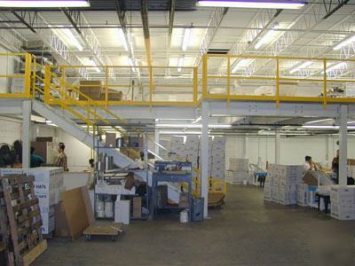 Mezzanine, l-shaped for warehousing