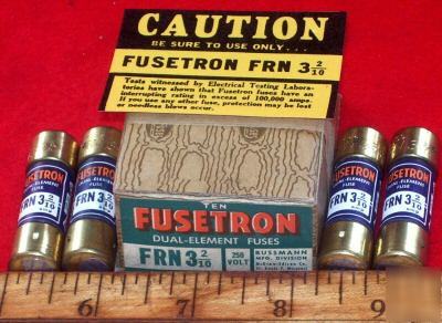 New 4 fusetron frn 3 2/10 amp 250 volt buss fusses