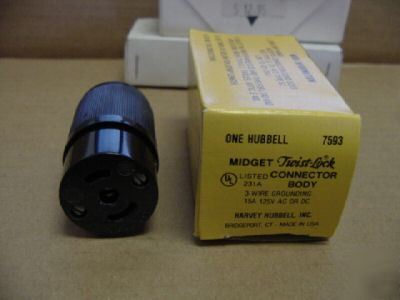 New hubbell 7593 midget twist-lock 3-wire qty (3) >r