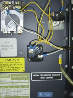 Peripheral power contro panel w/ agastat timer relay.