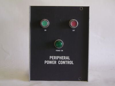Peripheral power contro panel w/ agastat timer relay.
