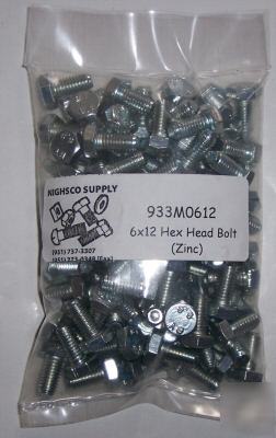 6X12 hex head bolt -high quality-100 quantity-933M0612