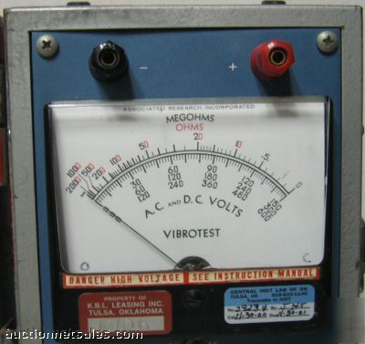Associated research vibrotest mecoh test meter 201