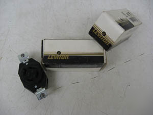 Black leviton receptacle 71260 20A-480V lot of 2 