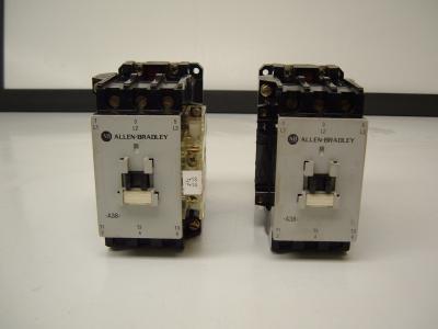 Lot of 2 allen bradley contactor w/auxiliary relay