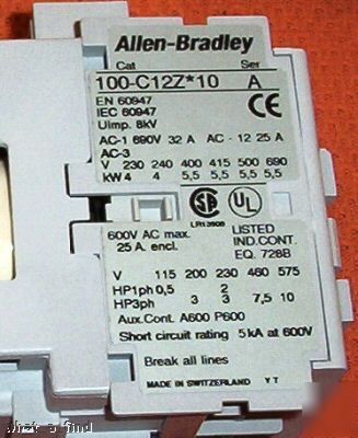 New allen bradley 100-C12ZJ10 contactor 100C12ZJ10 