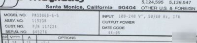 New pioneer magnetics power supply pm-3386B-6-5 