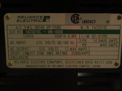 Reliance electric - ac inverter drive - model# 1AC5010C