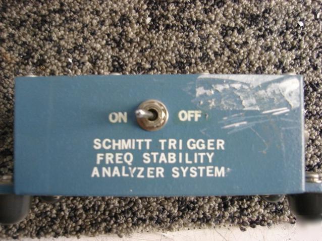 Schmitt trigger frequency stability analyzer system