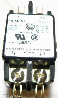 Siemens 45EG20AJ definite purpose contactor w coil 