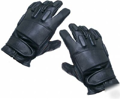 Swat full finger supple leather combat gloves medium