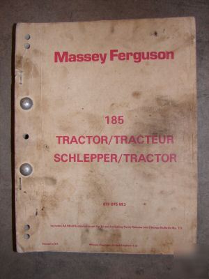 Massey ferguson 185 tractor parts book